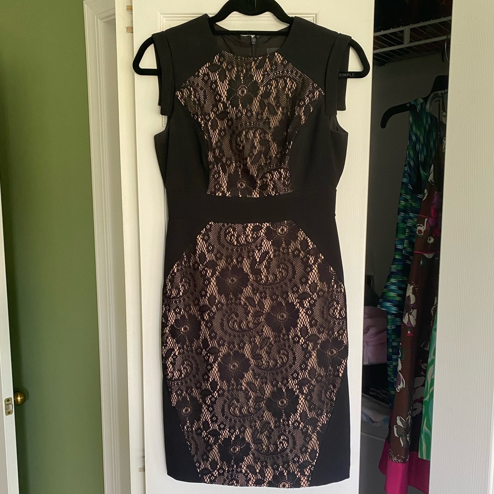 Adrianna Papell black lace dress, 2P